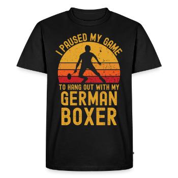 Badminton et boxeur allemand - T-shirt Premium bio Homme - noir - Devant - Nico (187cm)