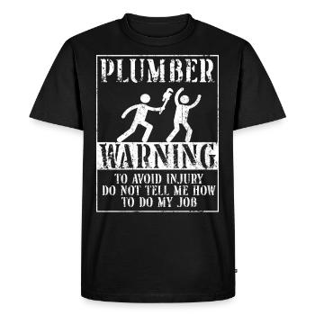 Plombier Plombier Plombier Vintage Plombier - T-shirt Premium bio Homme - noir - Devant - Nico (187cm)