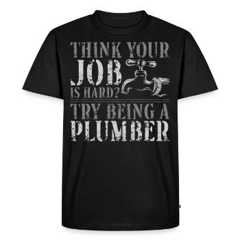 Plombier Plombier Vintage Pensez - T-shirt Premium bio Homme - noir - Devant - Nico (187cm)