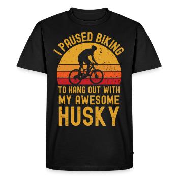 Cycling and Husky - Men's Premium Organic T-Shirt - black - Front - Nico (187cm)