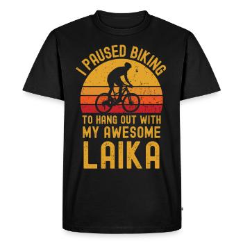 Cycling and Laika - Men's Premium Organic T-Shirt - black - Front - Nico (187cm)