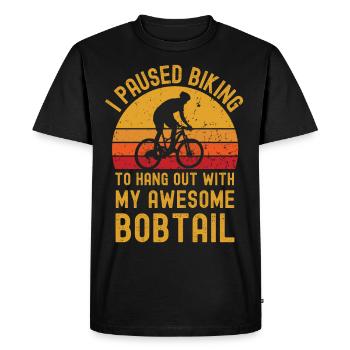 Cycling and Bobtail - Men's Premium Organic T-Shirt - black - Front - Nico (187cm)