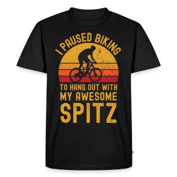 Cyclisme et Spitz - T-shirt Premium bio Homme - noir - Devant - Nico (187cm)