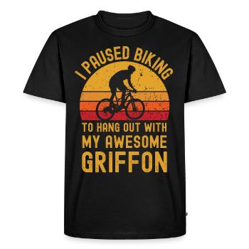 Cyclisme et Griffon - T-shirt Premium bio Homme - noir - Devant - Nico (187cm)