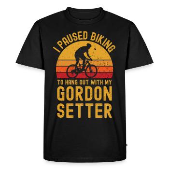 Cycling and Gordon Setter - Men's Premium Organic T-Shirt - black - Front - Nico (187cm)