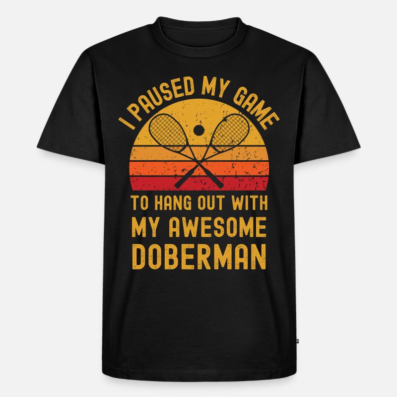 Squash und Dobermann - Männer Premium Bio T-Shirt - Schwarz