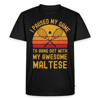 Courge et maltais - T-shirt Premium bio Homme - noir - Devant - Nico (187cm)