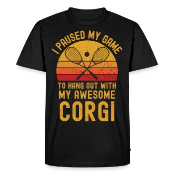 Courge et Corgi - T-shirt Premium bio Homme - noir - Devant - Nico (187cm)