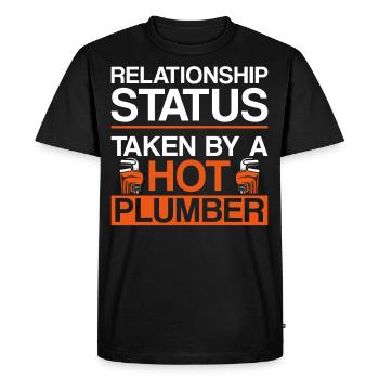 Plomberie plombier Petite amie Femme - T-shirt Premium bio Homme - noir - Devant - Nico (187cm)