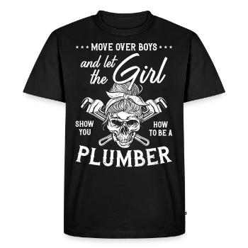 Plomberie Plombier Femme Vintage - T-shirt Premium bio Homme - noir - Devant - Nico (187cm)