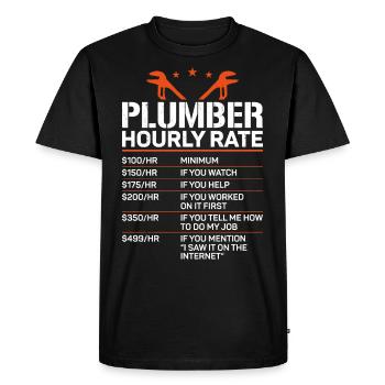 Plombier Plombier Plombier Vintage Plombier - T-shirt Premium bio Homme - noir - Devant - Nico (187cm)