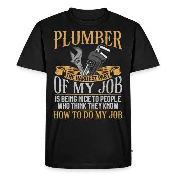 Plombier Plombier Plombier Vintage Plombier - T-shirt Premium bio Homme - noir - Devant - Nico (187cm)