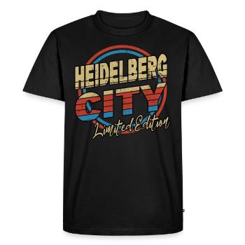Heidelberg Allemagne City Police Années 80s Style - T-shirt Premium bio Homme - noir - Devant - Nico (187cm)