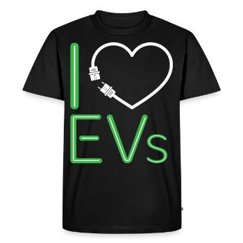 Je charge un véhicule électrique pour les fans de voitures électriques - T-shirt Premium bio Homme - noir - Devant - Nico (187cm)