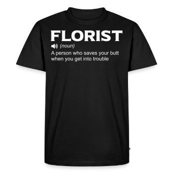 Fleuriste Définition amusante pour les amoureux des plantes - T-shirt Premium bio Homme - noir - Devant - Nico (187cm)