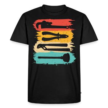 Plumbing Plumber Tools Pipe Wrench - Men's Premium Organic T-Shirt - black - Front - Nico (187cm)