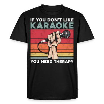 Karaoké Chanteur Rétro Vintage Si - T-shirt Premium bio Homme - noir - Devant - Nico (187cm)