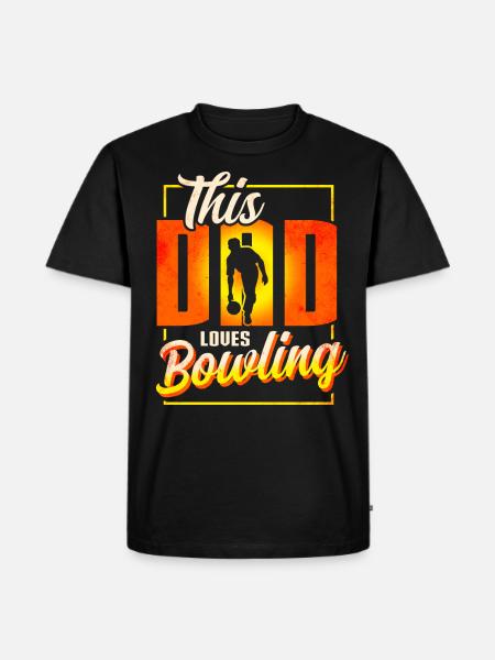 Bowling Vater - Männer Premium Bio T-Shirt - Schwarz