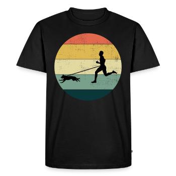 Canicross Trail Running Dog Sport Outdoor Hobby - Men's Premium Organic T-Shirt - black - Front - Nico (187cm)