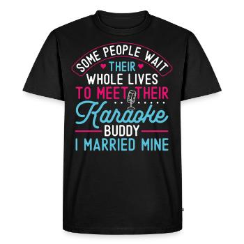 Chanteur de karaoké Mari Femme - T-shirt Premium bio Homme - noir - Devant - Nico (187cm)