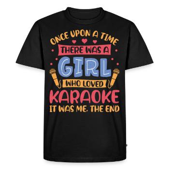 Chanteur de karaoké Il était une fois - T-shirt Premium bio Homme - noir - Devant - Nico (187cm)