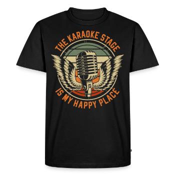 Karaoké Chanteur Rétro Vintage Le - T-shirt Premium bio Homme - noir - Devant - Nico (187cm)
