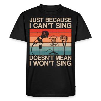 Karaoké Chanteur Rétro Vintage Just - T-shirt Premium bio Homme - noir - Devant - Nico (187cm)