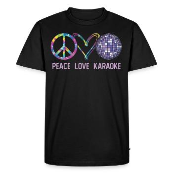 Karaoke Singer Retro Tie Dye Peace - Men's Premium Organic T-Shirt - black - Front - Nico (187cm)