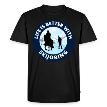 Ski de cheval Ski de sport d’hiver extrême - T-shirt Premium bio Homme - noir - Devant - Nico (187cm)