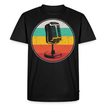 Karaoke Singer Microphone Vocalist - Men's Premium Organic T-Shirt - black - Front - Nico (187cm)
