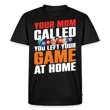 Billards Joueur de billard Balle maman - T-shirt Premium bio Homme - noir - Devant - Nico (187cm)