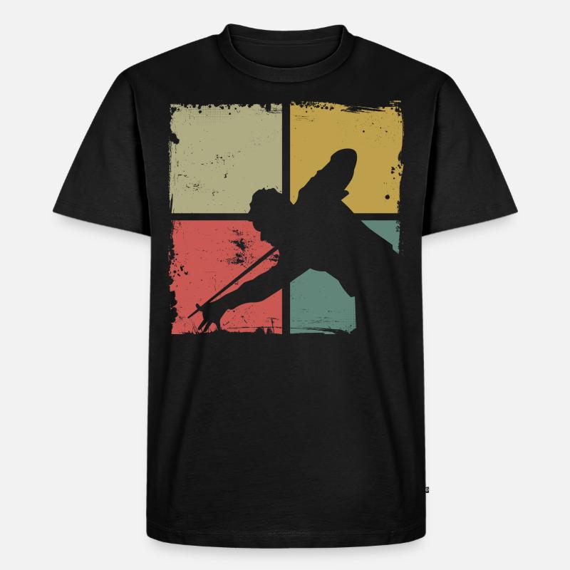 Billiards Pool Player Ball Retro - Männer Premium Bio T-Shirt - Schwarz
