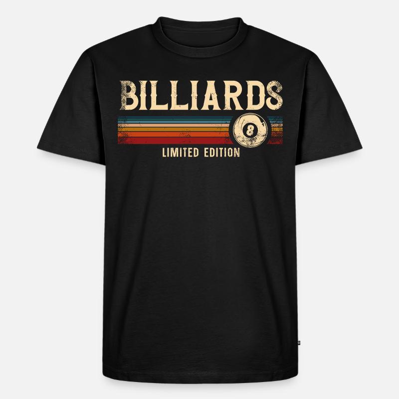 Billiards Pool Player Ball Retro - Männer Premium Bio T-Shirt - Schwarz
