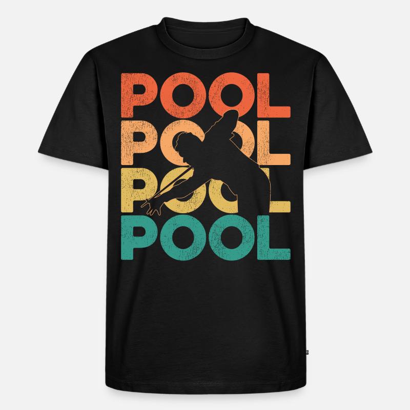 Billiards Pool Player Ball Retro - Männer Premium Bio T-Shirt - Schwarz