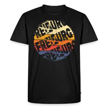 Freiburg Germany City Vintage Retro Skyline - Men's Premium Organic T-Shirt - black - Front - Nico (187cm)
