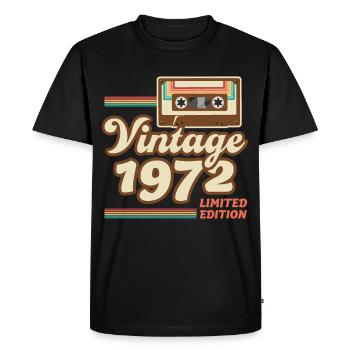 Né 1972 Année de construction Idée cadeau vintage rétro - T-shirt Premium bio Homme - noir - Devant - Nico (187cm)