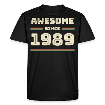 1989 Année de naissance Année de construction Idée cadeau - T-shirt Premium bio Homme - noir - Devant - Nico (187cm)