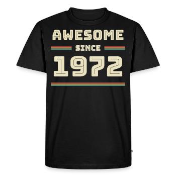 1972 Année de naissance Année de construction Idée cadeau - T-shirt Premium bio Homme - noir - Devant - Nico (187cm)