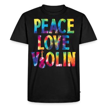 Violon Violoniste Fille Aquarelle - T-shirt Premium bio Homme - noir - Devant - Nico (187cm)