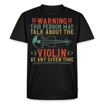 Violoniste Violoniste Avertissement - T-shirt Premium bio Homme - noir - Devant - Nico (187cm)