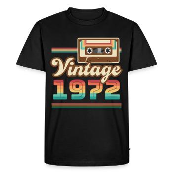 1972 Année de construction Idée cadeau vintage rétro - T-shirt Premium bio Homme - noir - Devant - Nico (187cm)