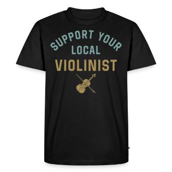 Violoniste Soutenez votre - T-shirt Premium bio Homme - noir - Devant - Nico (187cm)