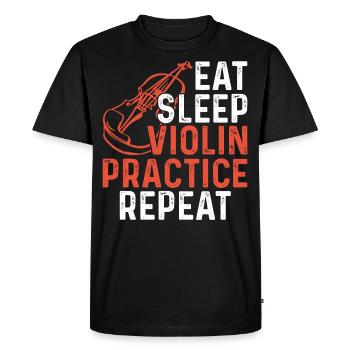 Violin Violinist Eat Sleep Violin - Men's Premium Organic T-Shirt - black - Front - Nico (187cm)
