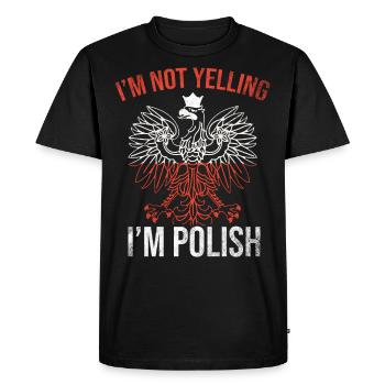 Pologne Drôle Polska Polski - T-shirt Premium bio Homme - noir - Devant - Nico (187cm)