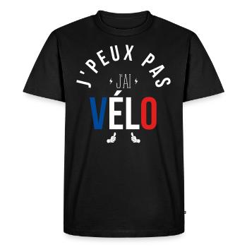 J Peux Pas J Ai Vélo - T-shirt Premium bio Homme - noir - Devant - Nico (187cm)