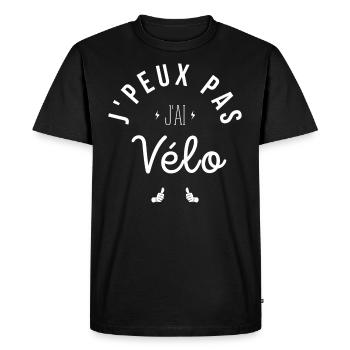 J Peux Pas J Ai Vélo - T-shirt Premium bio Homme - noir - Devant - Nico (187cm)