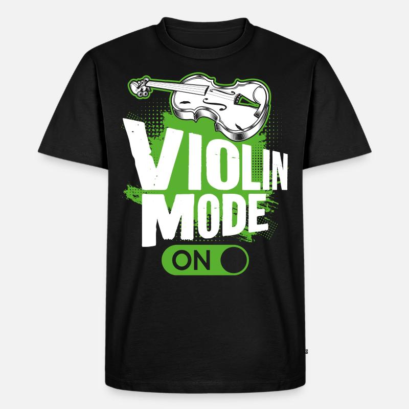 Violin Violinist Violin Mode On - Männer Premium Bio T-Shirt - Schwarz