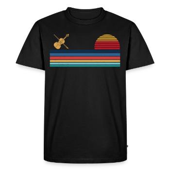 Violon Violoniste Rétro Vintage - T-shirt Premium bio Homme - noir - Devant - Nico (187cm)