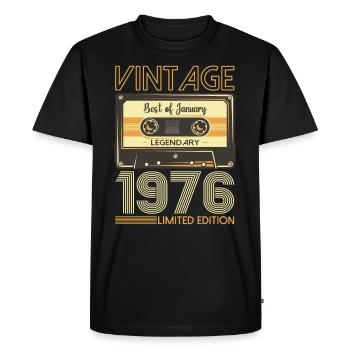 January born 1976 47th birthday gift - Men's Premium Organic T-Shirt - black - Front - Nico (187cm)