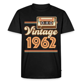 1962 Année de construction vintage - T-shirt Premium bio Homme - noir - Devant - Nico (187cm)